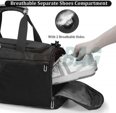 Polyester Waterproof 3 Way Gym Bags with Shoes Compartment