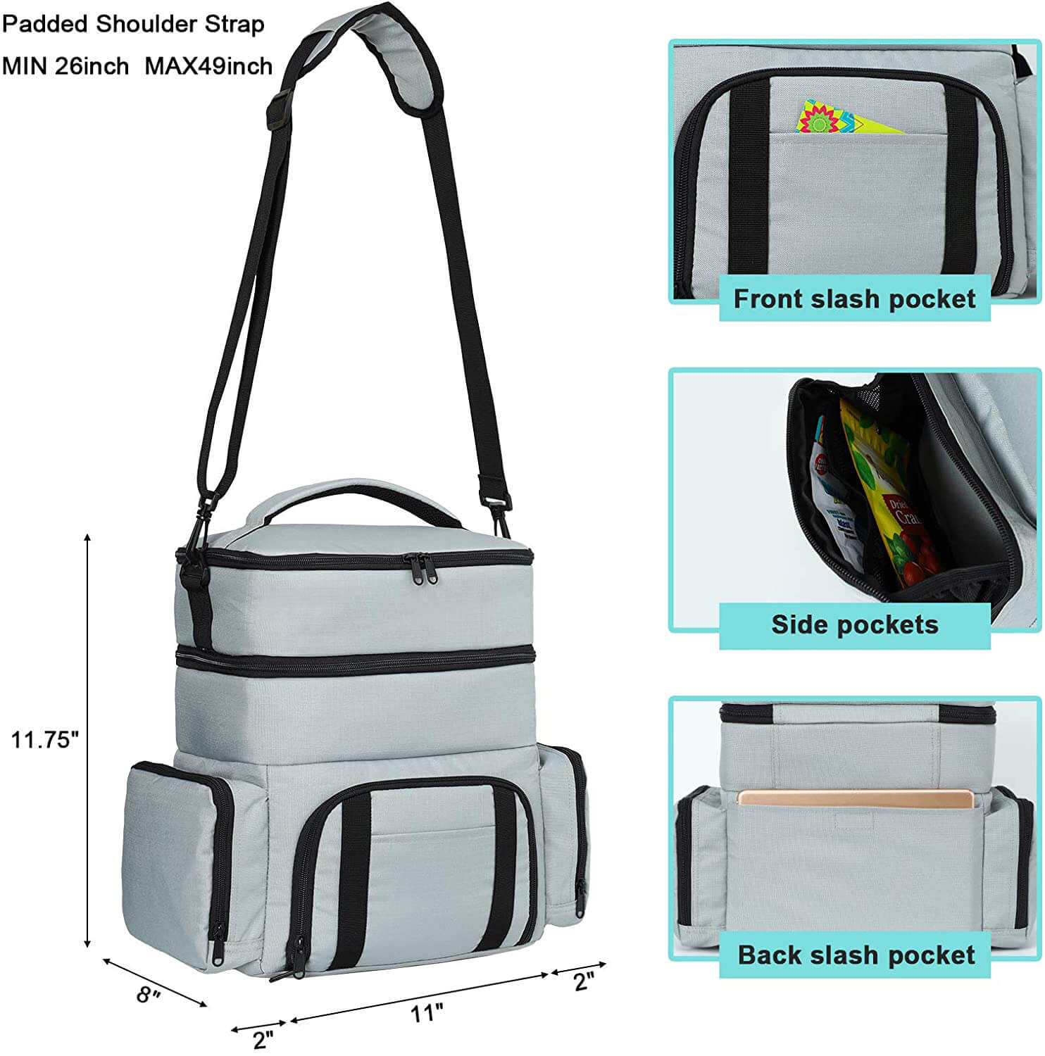 Portable Insulated Cooler Lunch Bags