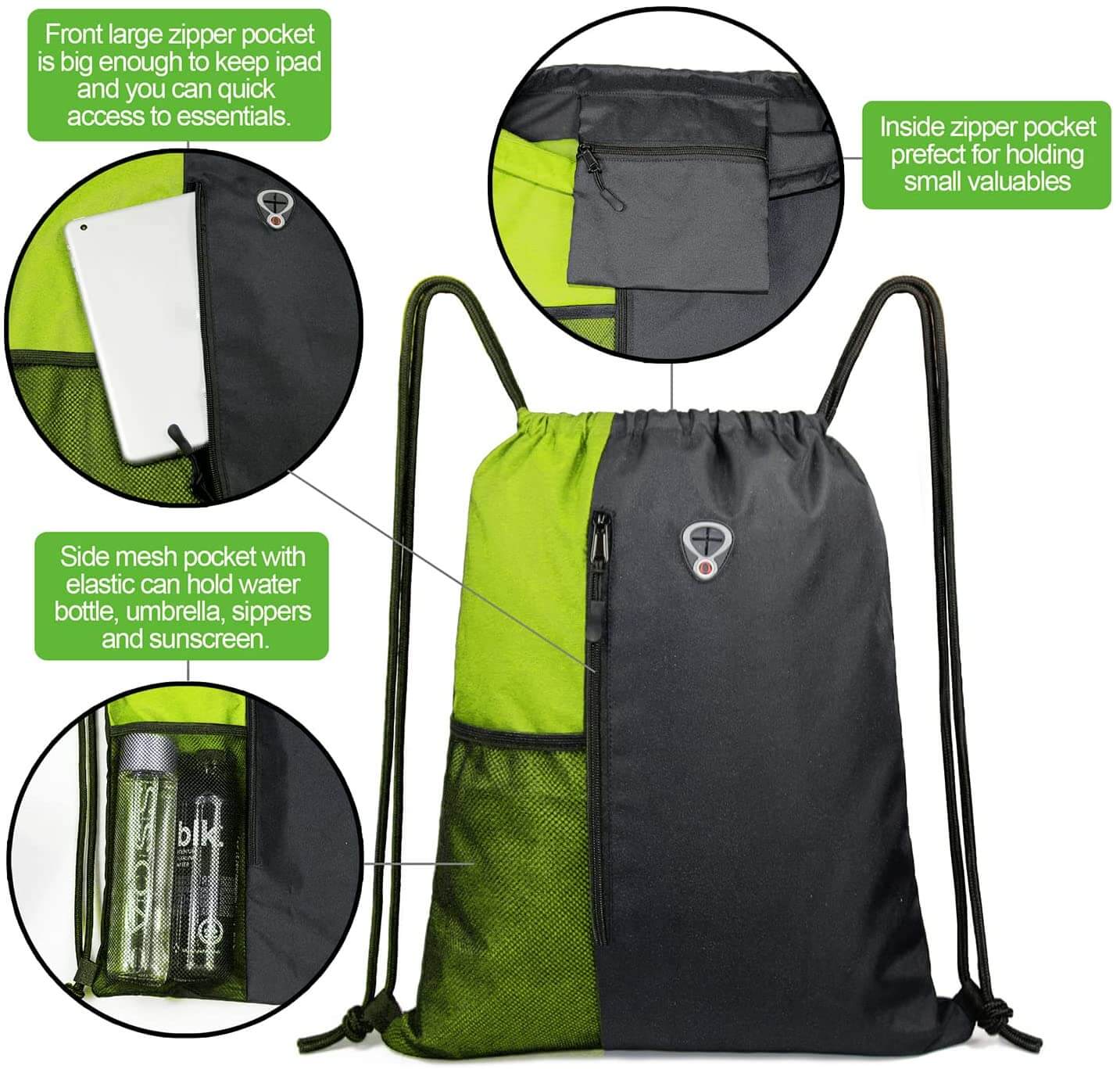 Waterproof Lightweight Drawstring Backpacks