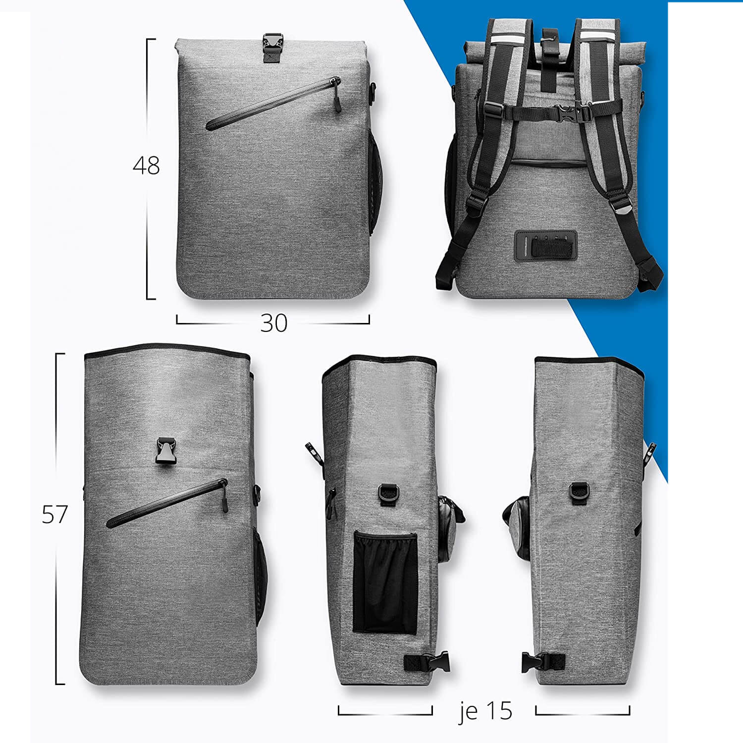 Multifunction Roll Top Bicycle Pannier Bags