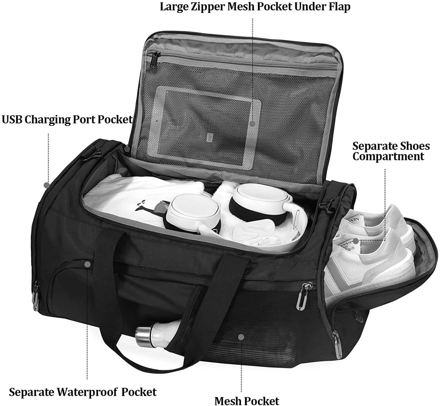 Travel Weekender Bags with Shoes Compartment