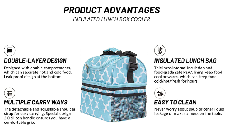 Insulated Cooler Bags with Dual Compartment