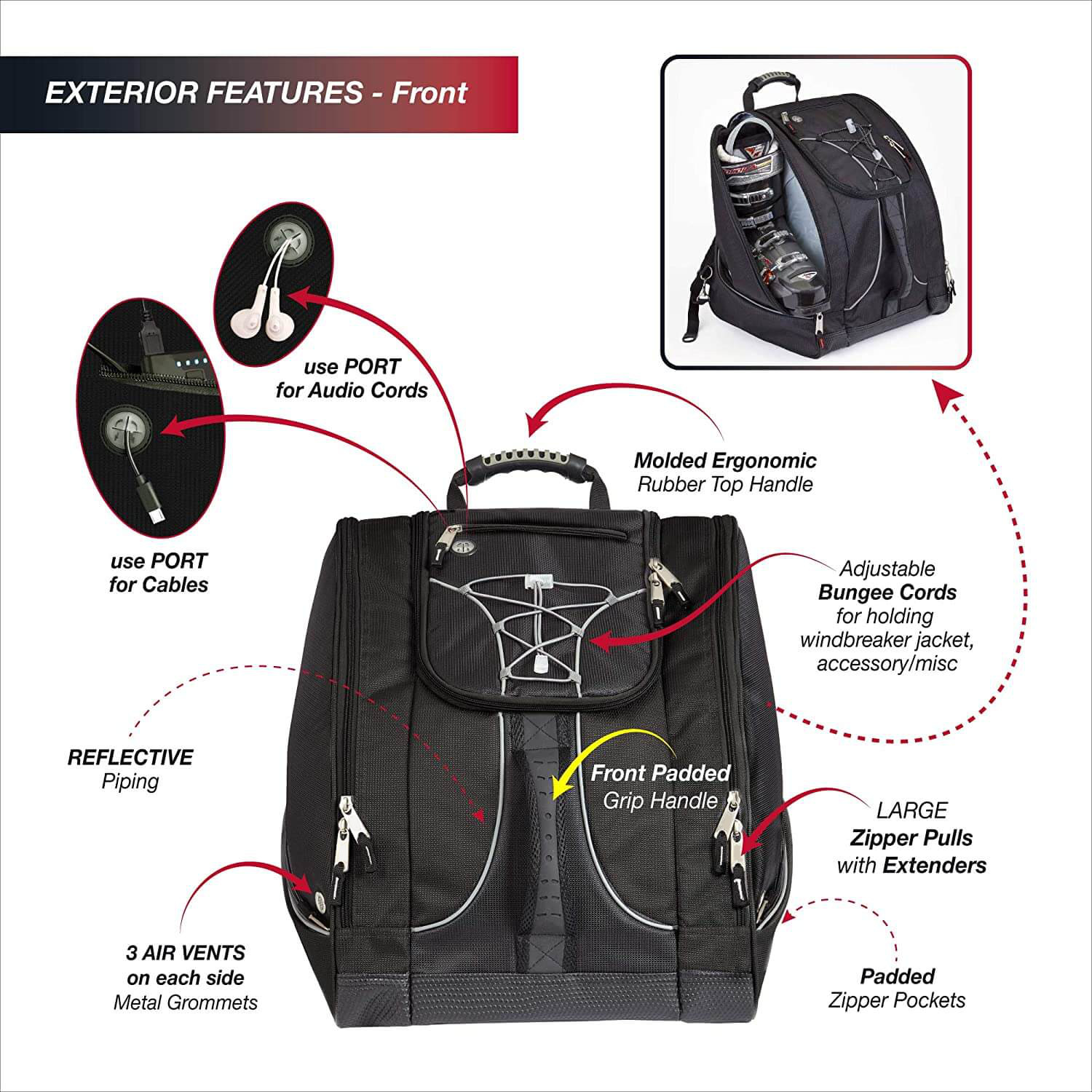 Large Capacity Ski Boot Bags