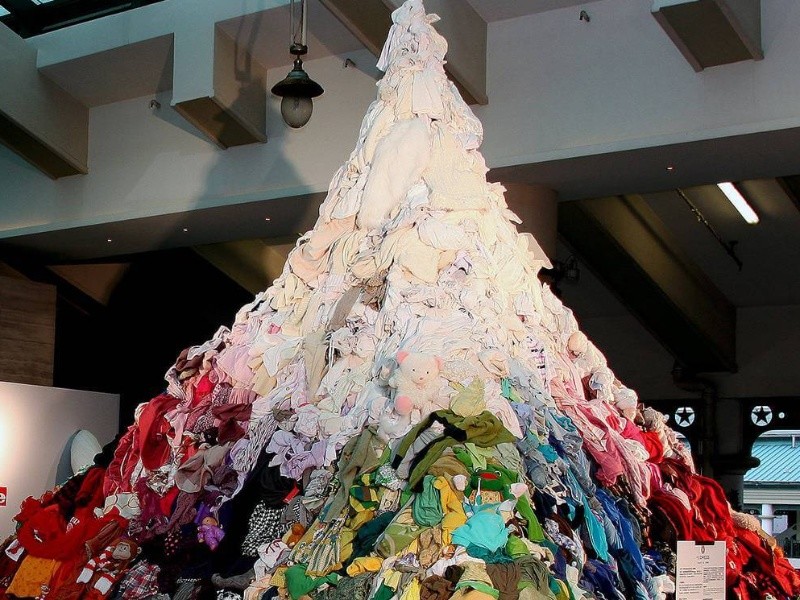 a pile of second-hand clothes