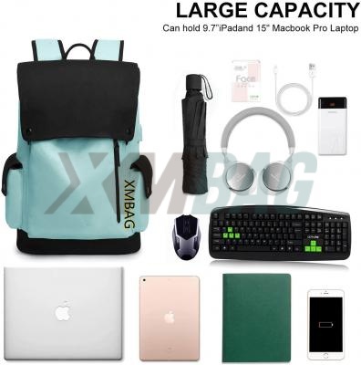 Polyester Water-resistant Travel Laptop Backpacks with USB Charging Port