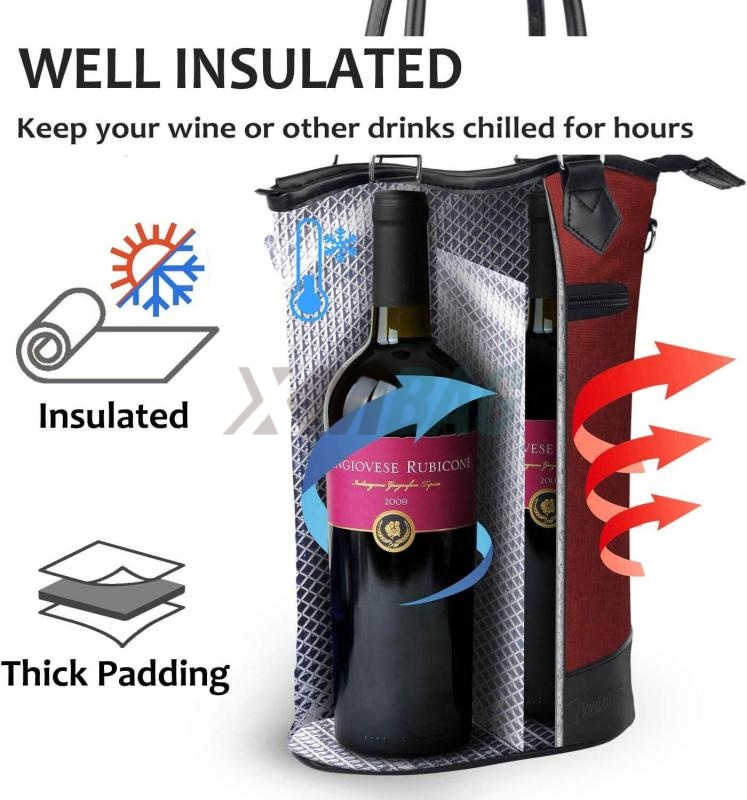 Insulated Cooler Wine Carrier Tote Bags