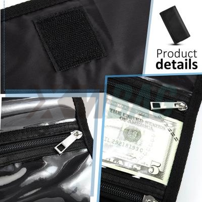 Polyester Water Repellent Money Wallet Organizers with 8 Zippered Slots