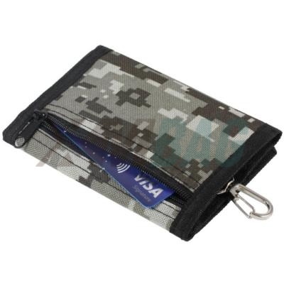 Nylon Water Repellent RFID Trifold Wallets with ID Window