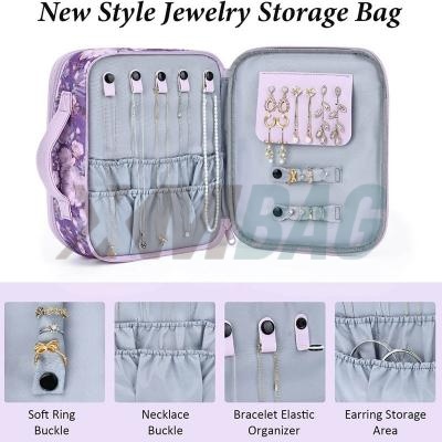 Polyester Waterproof 2 in 1 Travel Makeup and Jewelry Bags