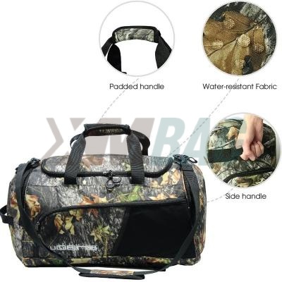 Polyester Waterproof Camouflage Design Travel Duffel Bags with Shoes Compartment